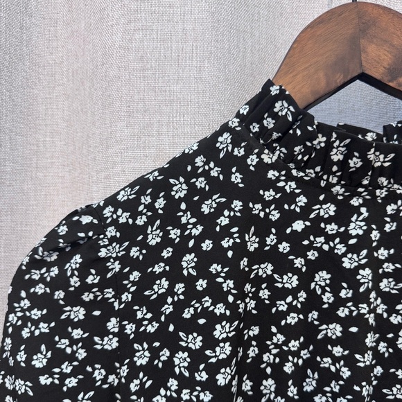 Floral Black Mini Dress - Picture 5 of 9